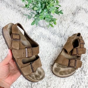 Birkenstock Milano Brown Two-Strap Sandals Size 38